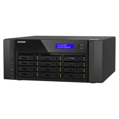 Produktbild von QNAP TS-h1290FX - NAS-Server - 12 Schächte - SATA 6Gb/s / PCIe (NVMe) / U.2 - RAM 128 GB - 25 Gigabit Ethernet / 2.5 Gigabit Ethernet - iSCSI Support
