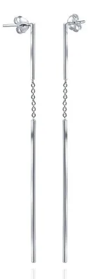 Produktbild von MATERIA Damen Ohrringe Stecker 925 Sterling Silber lang hängend - Ohrhänger rhodiniert mit Geschenkbox SO-255