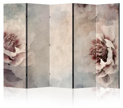 Produktbild von LUMASOUL Paravent einseitiger - Paravent Raumteiler Innen - 225x172 cm Motiv Blumen Boho Grün Weiß