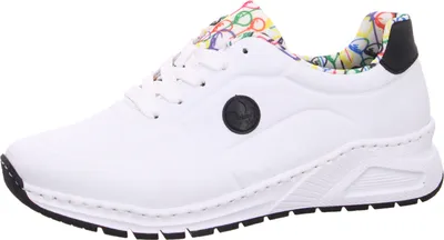 Produktbild von Rieker Damen Sneaker Schnürschuh MemoCup Muster weit sportlich M4903, Größe:37 EU, Farbe:Weiß