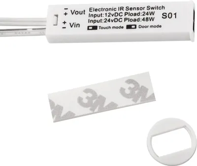 Produktbild von Einbau - Mini-Sensor SO1 weiß schaltet bei Türbewegung oder Handbewegung, Schaltabstand 3 - 5 cm, IR Bewegungsmelder von SOTECH