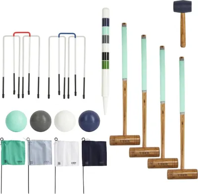 Produktbild von Ubergames - Garten-Krocket-Set - Englisches Gartenspiel - 4 Personen - Hartholzschläger - Plastikbälle - Mit Tasche