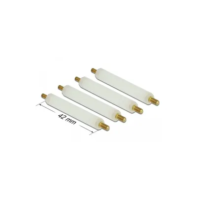 Produktbild von DeLOCK Abstandshalter M2.5 x M3, Sechskant, Außen / Außen, 42 mm natur 4 Stück, Kunststoff, Natürlich/Natur