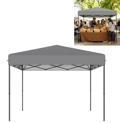 Produktbild von CEEDIR Pop Up Pavillon 3x3m wasserdicht, wetterfest & stabil, Faltpavillon mit UV-Schutz, höhenverstellbar 240–260 cm, Partyzelt für Garten, Camping, Hochzeit & Outdoor, Grau