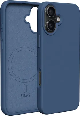 Zdjęcie produktu dla Etteri silikonowy pokrowiec na telefon iPhone 16 Plus 6,7" ciemnoniebieski