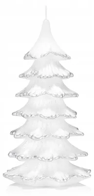Produktbild von Drobo Kerze Tannenbaum 20 cm silberfarben Weihnachtsdeko