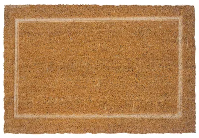 Produktbild von Relaxdays Fußmatte Kokos, mit Struktur, Rahmen, 60 x 40 cm, für innen & außen, rutschfeste Schmutzfangmatte, natur