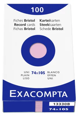 Produktbild von Exacompta 13330B Packung (mit 100 Karteikarten, DIN A7, 74 x 105 mm, blanko, ide