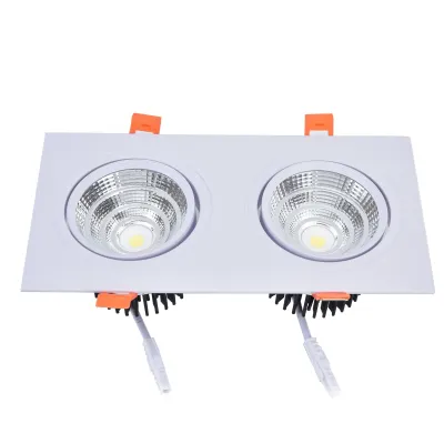 Produktbild von 2x7W COB Downlight 6000K 100-264V Einstellbare Downlight eingebettet Deckenleuchte mit LED-Treiber für Schlafzimmer
