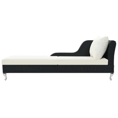 Produktbild von vidaXL Sonnenliege mit Auflage Poly Rattan Schwarz