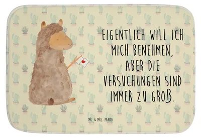 Produktbild von Mr. & Mrs. Panda Badematte Alpaka Fahne - Kaktus Grün - Geschenk, Lamas, Badezimmerteppich, Lama, Duschvorleger, Badteppich, Alpakas, Badvorleger, Liebe, duschmatte