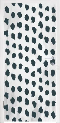 Obrázek produktu pro MuchoWow® Plakát na dveře - Tečky - černé - mramor - 235x90 cm - Samolepicí fólie na dveře