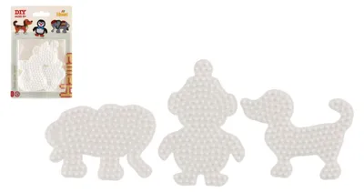 Immagine prodotto di Tappetino per perline con ferro da stiro Hama MIDI elefante, pinguino, cane in plastica 3 pezzi su cartoncino 12x18x3cm