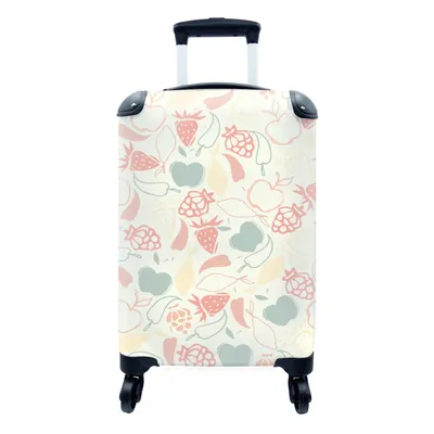 Produktbild von MuchoWow® Koffer Handgepäck Trolley Rollkoffer Kleine Reisekoffer mit 4 Rollen - Obst - Pastell - Muster - Cabin Size < 55x40x23 cm & 55x40x20 cm - Fotokoffer - Kabinenkoffer - Boardgepäck - Reise-Box - Reisekoffer - Reisegepäck - Koffer mit Bild - Trolley für Kinder