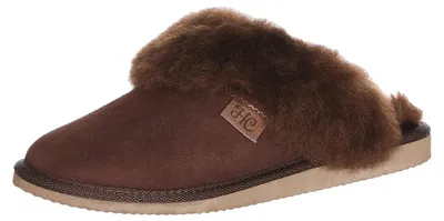 Produktbild von Harrys-Collection Damen Pantoffeln Lammfell Hausschuhe, dunkelbraun, 39