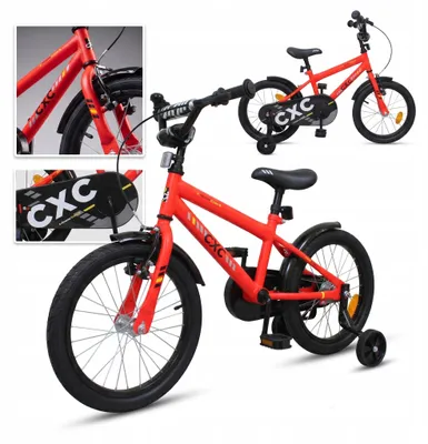 Produktbild von Kinderfahrrad 16 Zoll Jungen Rot - Leichter Rahmen & Stützräder für sicheren Fahrspaß