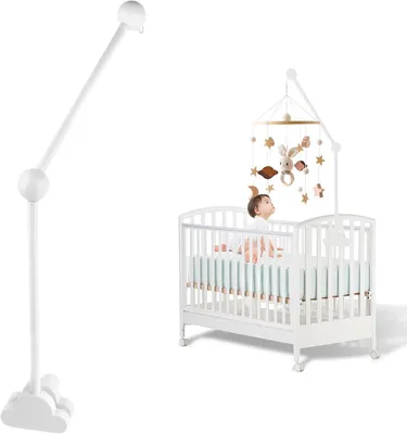 Imagen del producto de Soporte móvil de madera, giratorio 360°, para cuna, soporte para móviles, accesorios para habitación de bebé