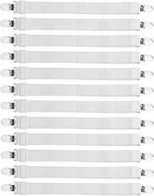 Produktbild von 12 verstellbare elastische Betttuchspanner Bettlakenspanner Spannbettlakenhalter, zum Fixieren von Bettlaken im Schlafzimmer