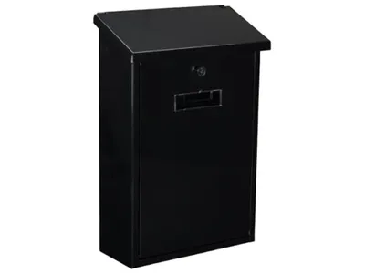 Produktbild von Perel Wand- und Pfostenbriefkasten Rio für den Außenbereich in Schwarz mit Namensschild und Schloss,