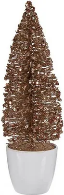 Immagine prodotto di Albero di Natale piccolo in plastica dorata 9 x 28 x 9 cm
