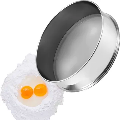 Produktbild von Edelstahlsieb für Mehl Feinmaschiges Küchensieb mit 40 Maschen Hochwertiges Mehlsieb aus Edelstahl Backzubehör für jede Küche