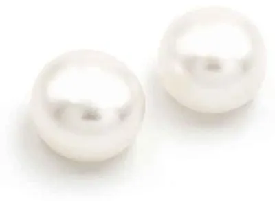 Produktbild von Vintageparts Süßwasserzuchtperlen halbgebohrt weiß Rondelle ca. 7mm, 2 Stück