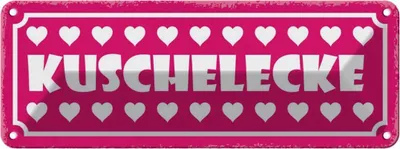 Produktbild von vianmo Blechschild 10x27 cm Kuschelecke Herzen Geschenk Familie Freunde