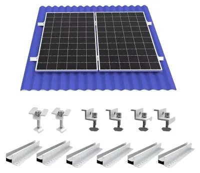 Produktbild von Solarmodul-Montagehalterungen, Aluminiumkonstruktion, einfache Installation, für 2 Stück PV-Module