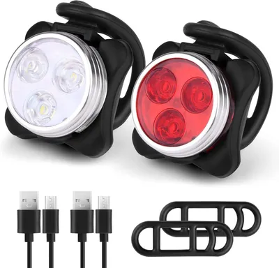 Productafbeelding van Fietslicht Fietsverlichting, Fietslamp Rood + Wit - 2PCS