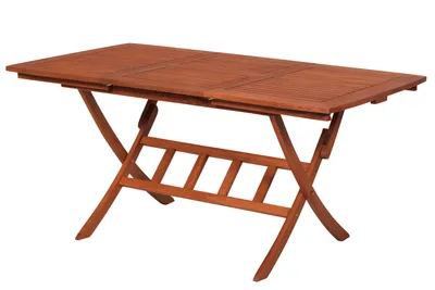 Produktbild von Merxx Gartentisch 110 (160) x 90 cm, klappbar, ausziehbar - Eukalyptus