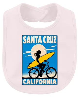 Produktbild von Santa Cruz California Surferin Surfbrett Fahrrad Retro Surfing USA Baby Lätzchen, Pink