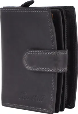 Produktbild von Benthill Damen Geldbörse Echt Leder - Geldbeutel mit RFID Schutz - Portemonnaie mit viele Kartenfächer - Echtleder Vintage Damenbörse inkl. Geschenkbox