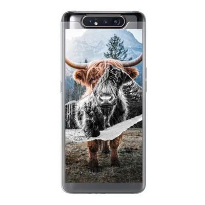 Produktbild von MuchoWow® Handyhülle Schutzhülle Hülle für Samsung Galaxy A80 Schottischer Highlander - Kuh - Tiere Silikon Softcase Handy Hülle - Schutzdeckel