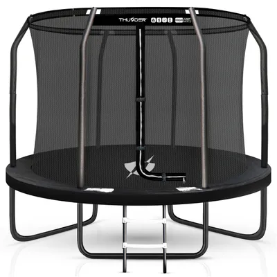 Produktbild von THUNDER® | ELITE 8FT BLACK | Zahradní trampolína 244 cm | Bezpečnostní síť uvnitř | 48 tvrzených pružin | Nosnost 150 kg | Odolnost proti povětrnostním vlivům | Černá barva