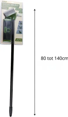 Produktbild von Kinzo Teleskop-Unkrautbürste 3-in-1 – Unkrautbürste mit Kratzer & Schaber – Länge 80-140 cm – Pflasterfugen reinigen – Ergonomisches Gartenwerkzeug für Terrasse & Einfahrt