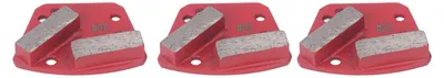 Immagine prodotto di 3 dischi abrasivi diamantati, grana 30, utensile da taglio per pavimenti in calcestruzzo a forma trapezoidale, 2 denti lunghi