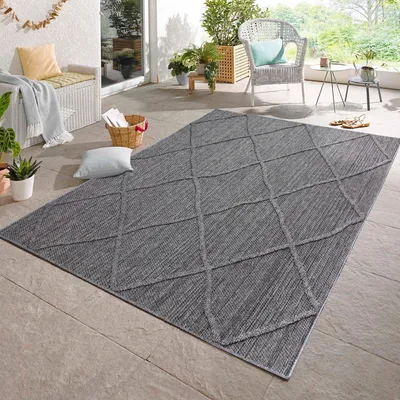Produktbild von Carpetsale24 V a venkovní koberec Skandinávský Boho styl Jednobarevný High-Low efekt odolný proti povětrnostním vlivům Obývací pokoj Balkon Terasa Kuchyňský koberec Velikost 240x340 cm