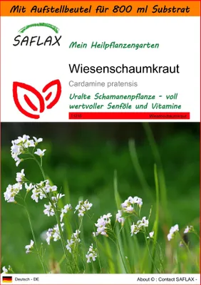 Produktbild von SAFLAX Garden in the bag - Wiesenschaumkraut - Cardamine pratensis - 100 Samen - Mit Anzuchtsubstrat im praktischen, selbst aufstellenden Beutel