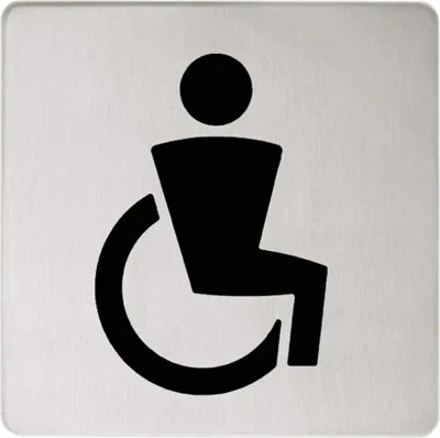 Image de KEUCO PLAN Plaque de porte Symbole WC handicapés, à coller, chromé, 14968010000