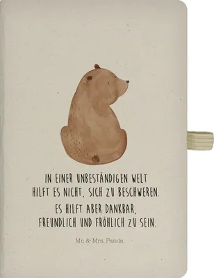 Produktbild von Mr. & Mrs. Panda notizbuch Bär Schulterblick - Transparent - Geschenk, Motivation, Reisetagebuch, Teddy, Bären, Weisheit, Selbstachtung, Journal, Tagebuch, Weltansicht