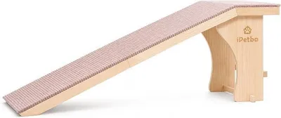 Imagen del producto de Rampa para perros con plataforma, ideal para perros grandes, de hasta 90 kg de peso, y extra ancha