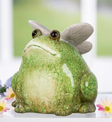 Immagine prodotto di Gilde Figur, Frosch, "Flying Frog", Keramik, grün, VE 3, L. 13.5 cm, B. 15 cm, H. 15 cm 58667 4063387586679