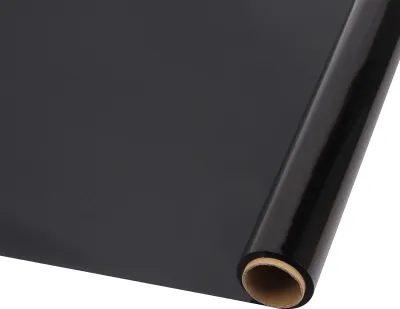 Produktbild von Rolle 40 cm x 30 m Zellophan-Geschenkpapier, bunt, wasserfest, strapazierfähig, für Blumen, Bastelarbeiten, Festivals, Geschenkboxen, Verpackungspapier, Schwarz