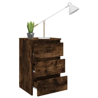 Produktbild von "im Sonderangebot"2er Set Nachttisch Modernes - Nightstand/Nachtschrank für Schlafzimmer - Räuchereiche 40x35x62,5 cm Holzwerkstoff DEMöbel 8332481