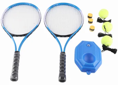 Obrázek produktu pro Tenisový trenér, nadrozměrná přenosná tréninková sada, tréninkové vybavení pro všechny věkové skupiny, začátečníky, 2 rakety, 3 míčky
