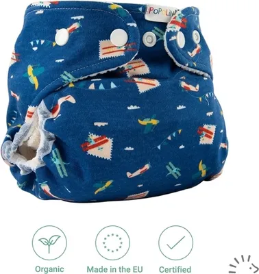 Produktbild von Popolini Snap2Fit Onesize-Überhose Dark Blue Planes