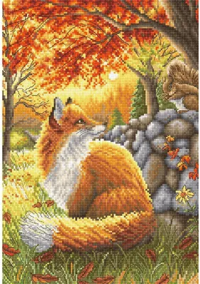 Zdjęcie produktu dla Zestaw do haftu krzyżykowego Letistitch "Przyjaciel dla małego liska", wzór liczony, 27x19cm