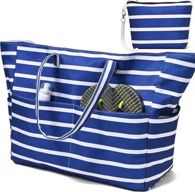 Produktbild von Famanu Strandtas XXL mit Rucksackfunktion - Wasser- und Sanddicht, Schwarz