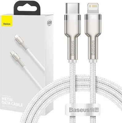 Produktbild von USB-C-Kabel zu Lightning Baseus Cafule  White  Power Delivery  20W  1m (weiß)