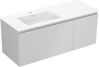 Obrázok produktu pre Mexen Orio kúpeľňová skrinka 90 cm s umývadlom Vela, 2 zásuvky, biela lesklá - 91A10-09047-2-BFF00-W23M00